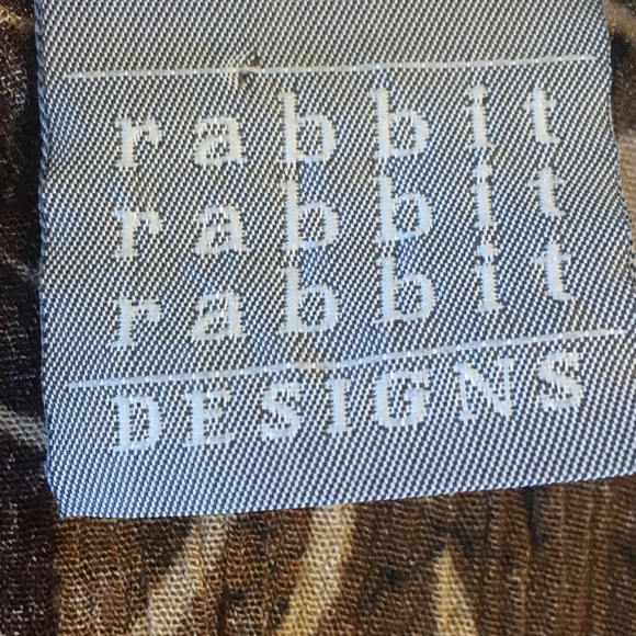 Rabbit Rabbit Rabbit Design -Size 8M- Short Sleeve Blouse-Brown Floral-Leaves~US - Picture 3 of 14